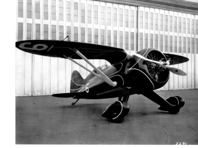 Hall Bulldog at Bowles Agawam Airport, right front view, August 15, 1932 (variant 2)